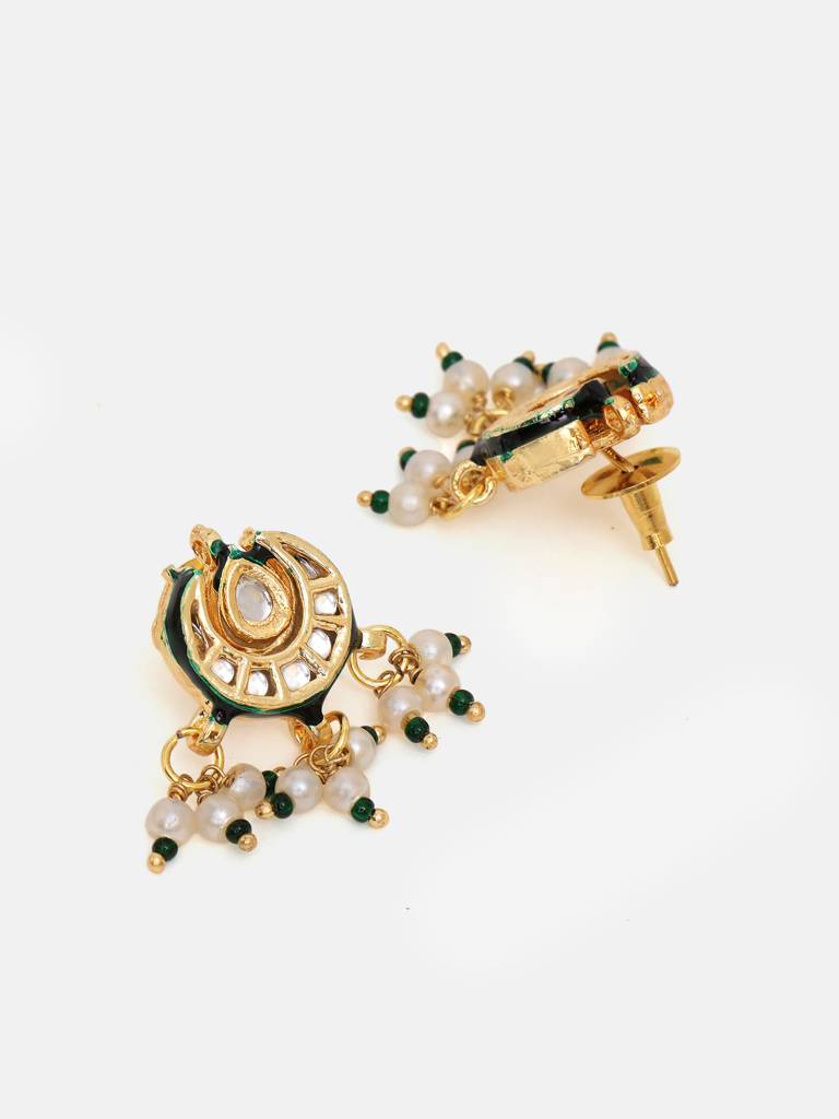 Long Kundan And Stonework Necklace With Earrings : RRSEP25-79