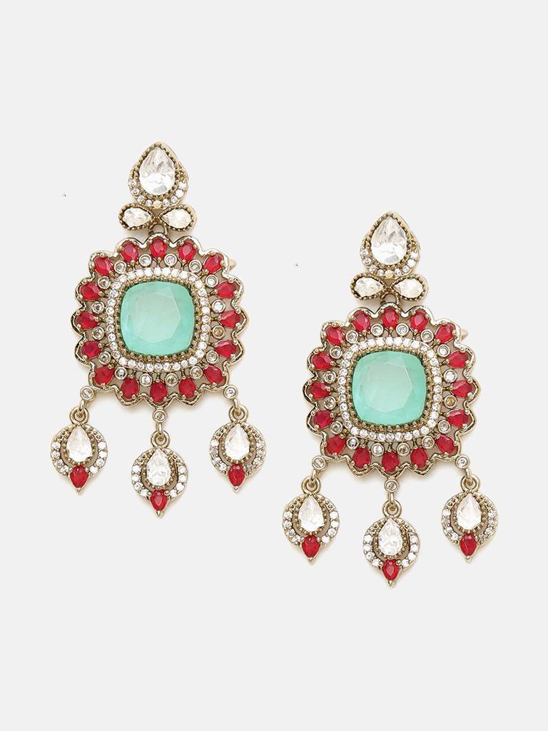 Stonework Mossainite Choker With Earrings : RRSEP25-95