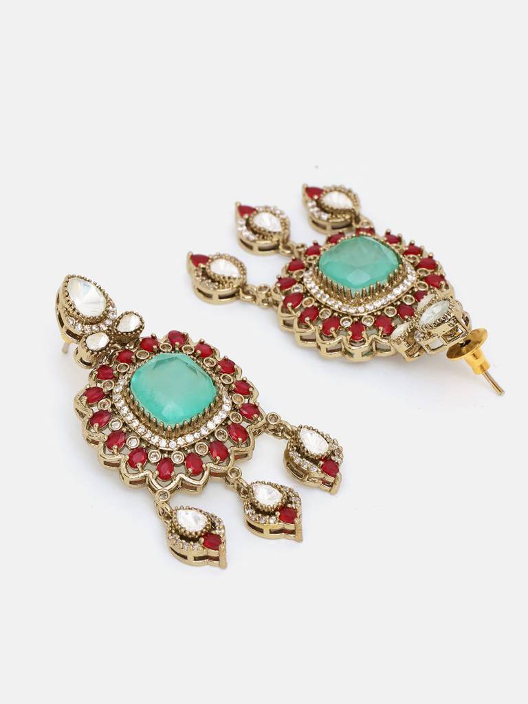 Stonework Mossainite Choker With Earrings : RRSEP25-95