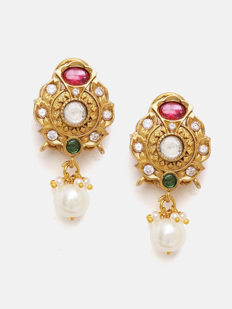 Navratan Kundan Choker With Stud Earrings : RRSEP25-96