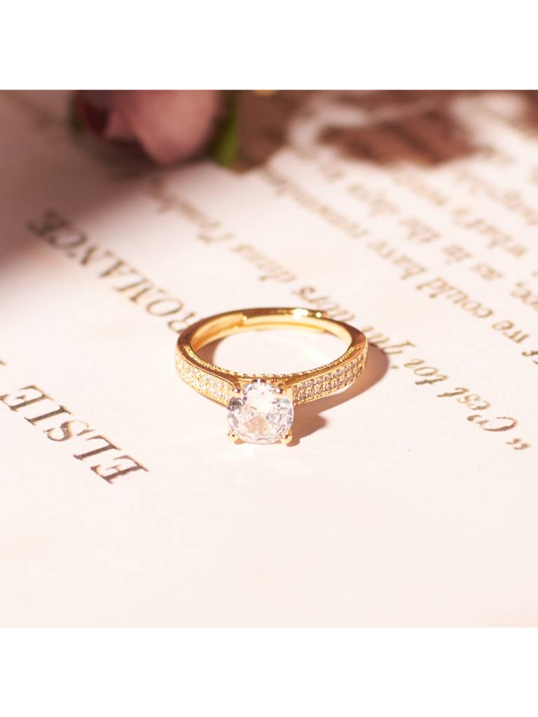 Elegant Gold Promise Ring For Women & Girls : RS14302-G