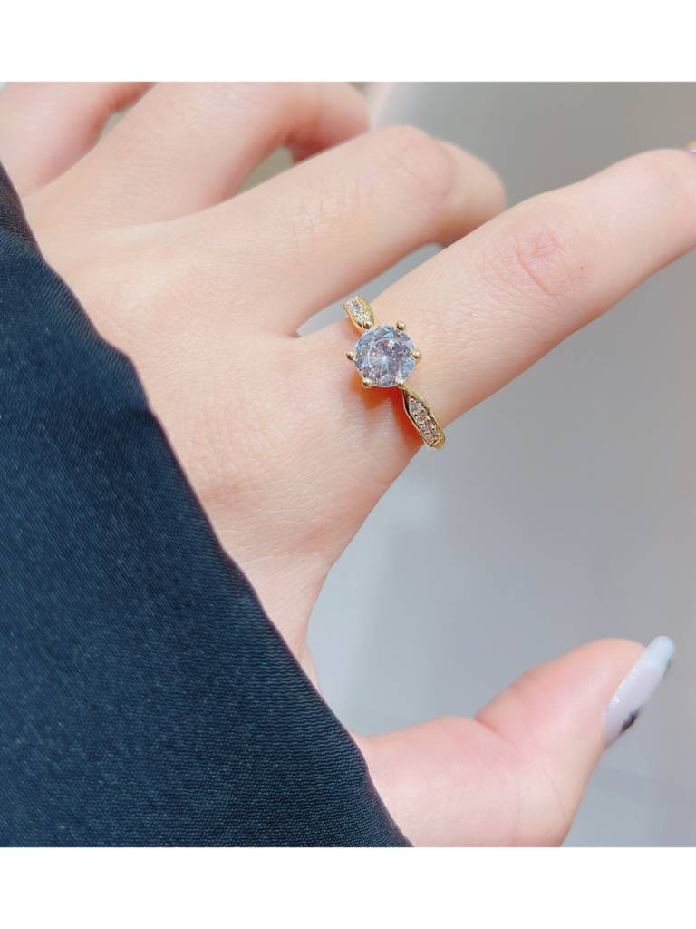 Gold-Tone Engagement Ring For Women & Girls : RS14303-G