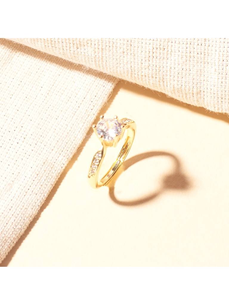 Gold-Tone Engagement Ring For Women & Girls : RS14303-G