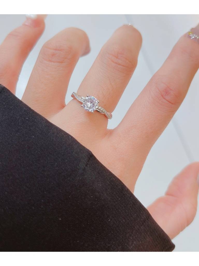 Ethereal Twist Silver Solitaire Ring For Women & Girls : RS14316-S