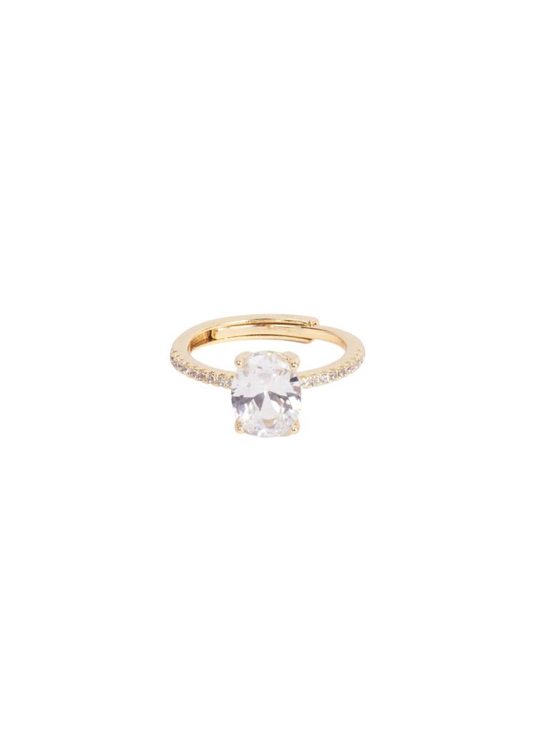 Golden Oval-Cut Diamond Ring For Women & Girls : RS14317-G