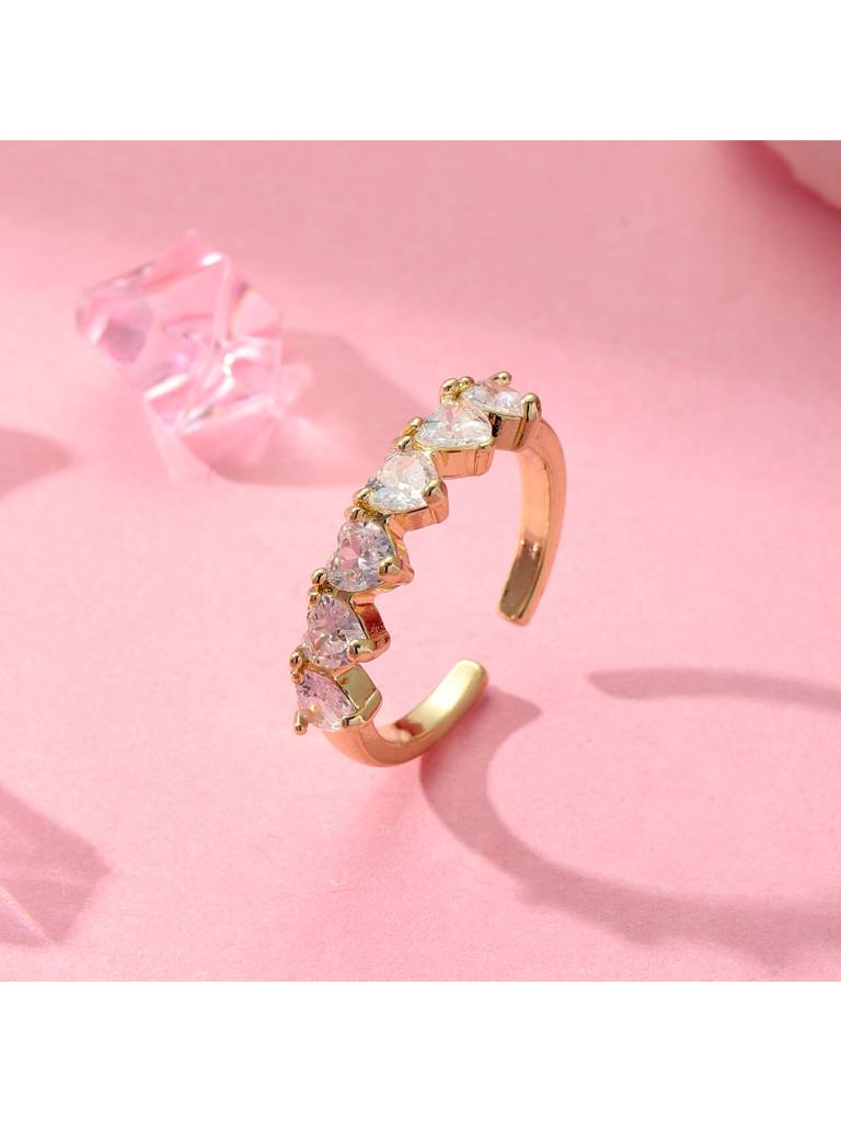 Romantic Heart Diamonds Ring For Women & Girls : RS14331-G-WHT