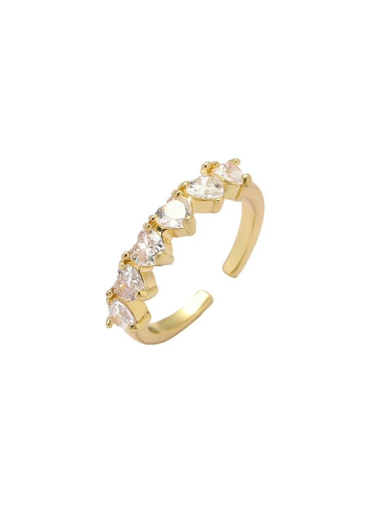 Romantic Heart Diamonds Ring For Women & Girls : RS14331-G-WHT