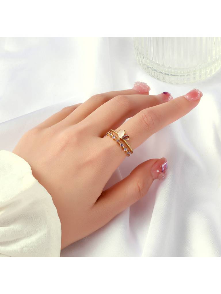 Majestic Stone Crown Ring For Women & Girls : RS14332-G-PPL