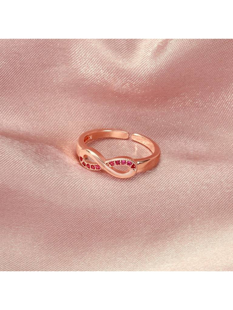 Boundless Infinity Loop Ring For Women & Girls : RS14344-G-RED