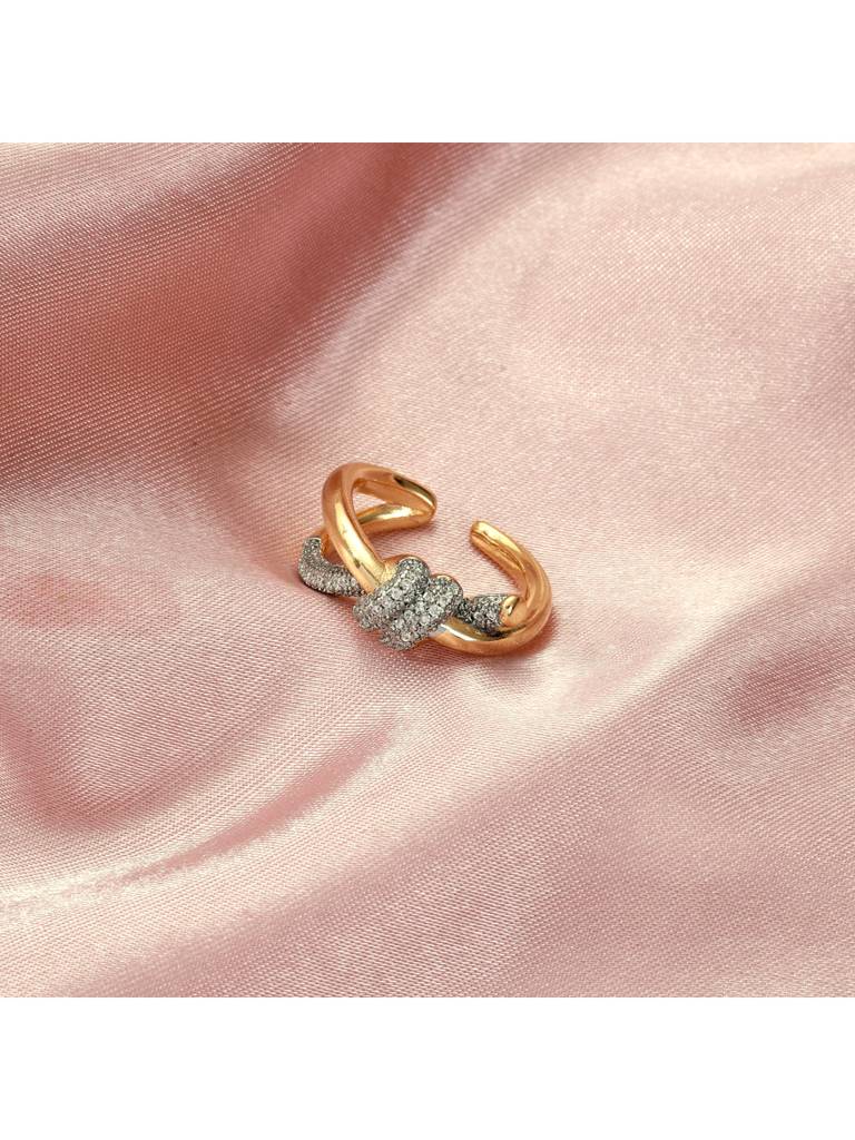 Lover'S Knot Ring For Women & Girls : RS14361-G-WHT