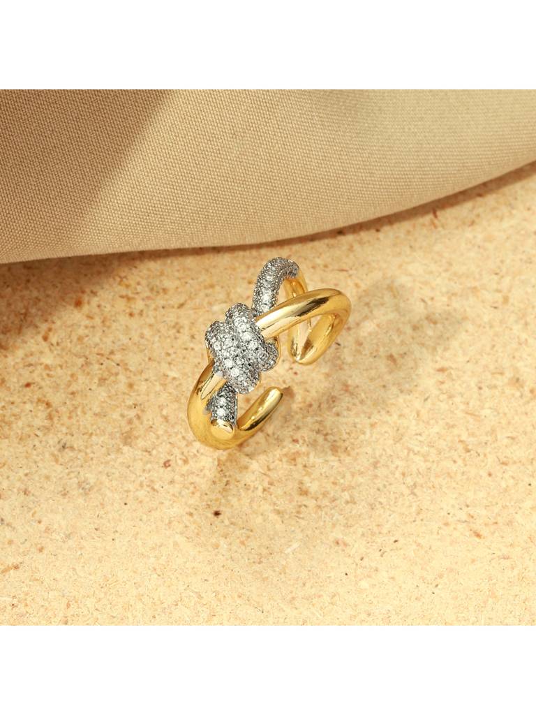 Lover'S Knot Ring For Women & Girls : RS14361-G-WHT