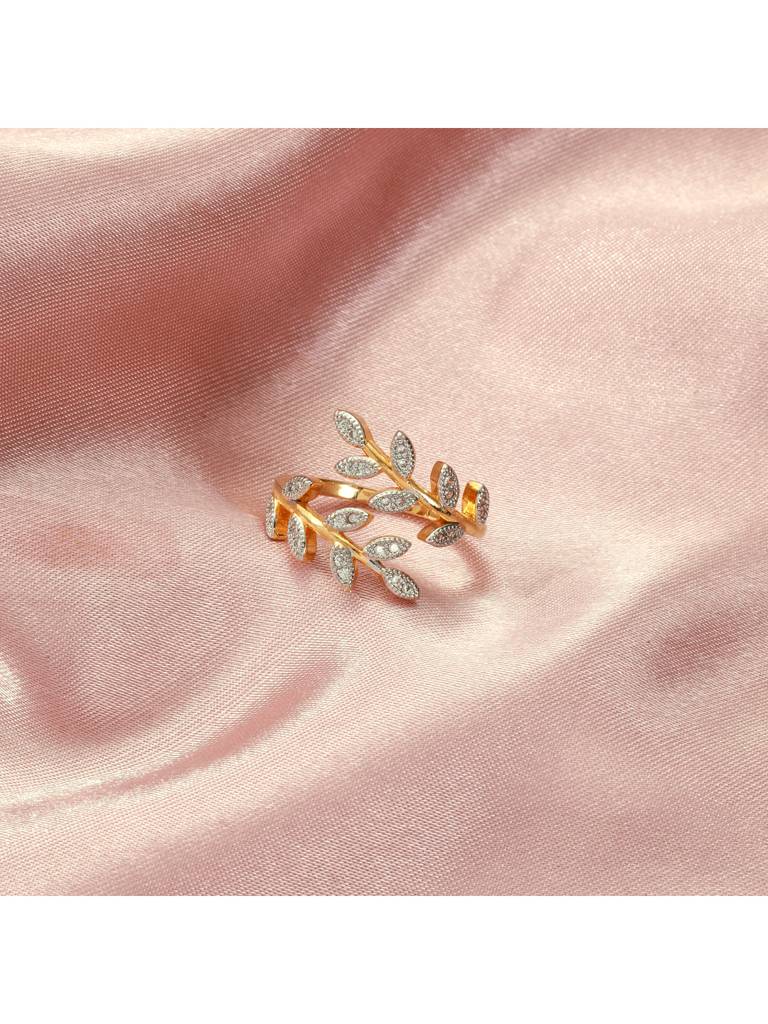 Orbit Leaf Diamond Ring For Women & Girls : RS14375-G-WHT