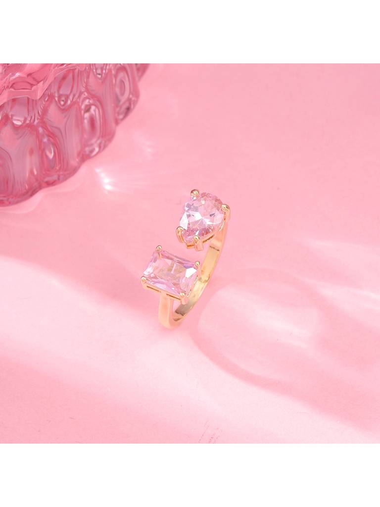 Love Timeless Toiet Moi Ring For Women & Girls Finger Ring Jewellery Accessories : RS14395-G-PNK