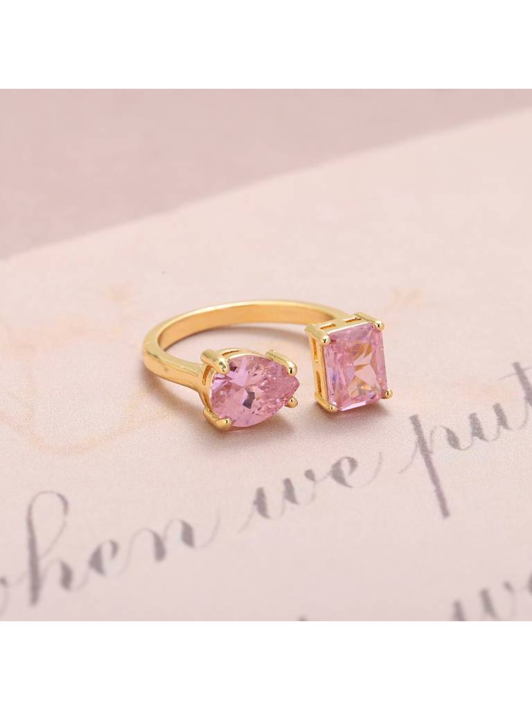 Love Timeless Toiet Moi Ring For Women & Girls Finger Ring Jewellery Accessories : RS14395-G-PNK