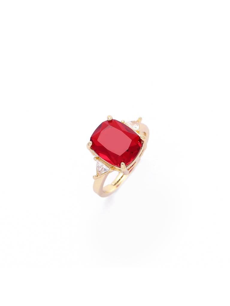 Scarlet Dream Ruby Ring For Women & Girls Finger Ring Jewellery Accessories : RS14397-G-RED