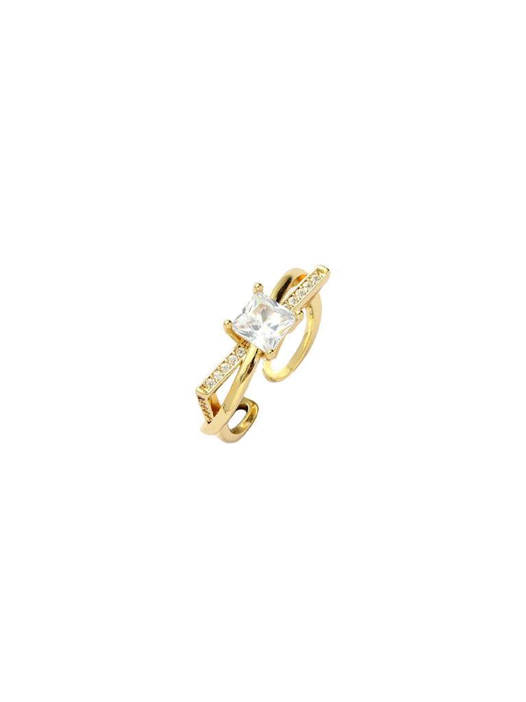 Forever Radiance Gold Ring For Women & Girls Finger Ring Jewellery Accessories : RS14404-G-WHT