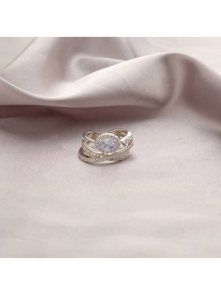 Royal Diamond Crown Ring For Women & Girls Finger Ring Jewellery Accessories : RS14414-S