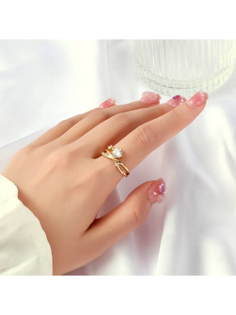 Clarissa Promise Ring For Women & Girls Finger Ring Jewellery Accessories : RS14434-G