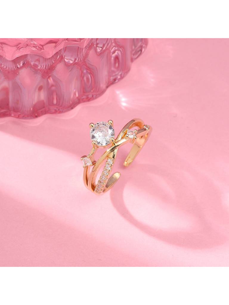 Clarissa Promise Ring For Women & Girls Finger Ring Jewellery Accessories : RS14434-G