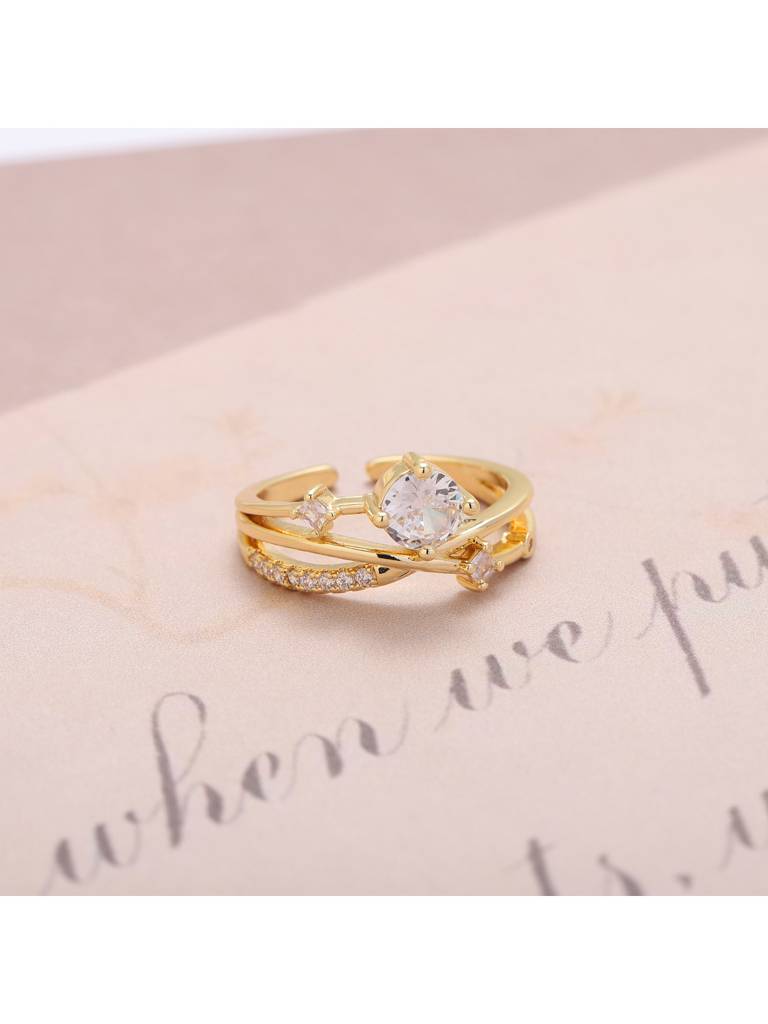 Clarissa Promise Ring For Women & Girls Finger Ring Jewellery Accessories : RS14434-G