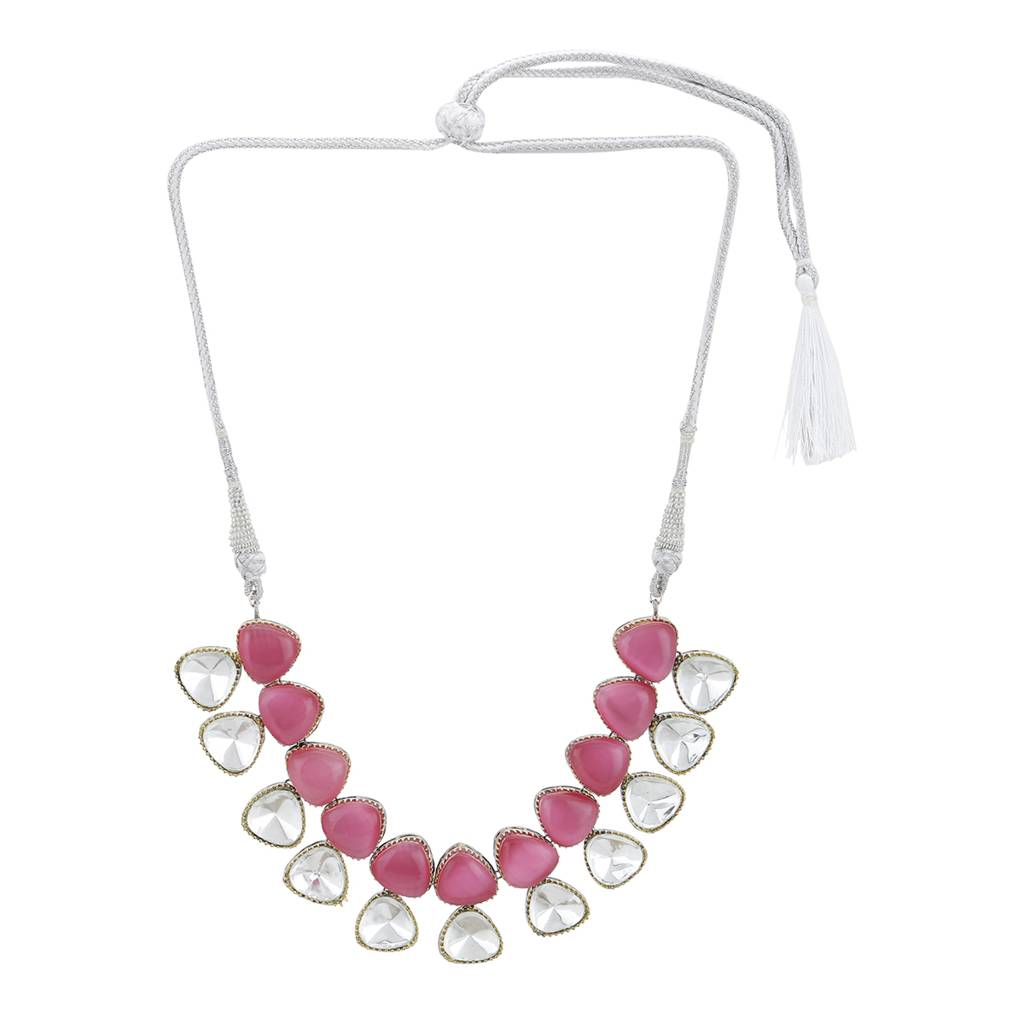 Pink And Kundan Stone Neckpiece : RSA22-10