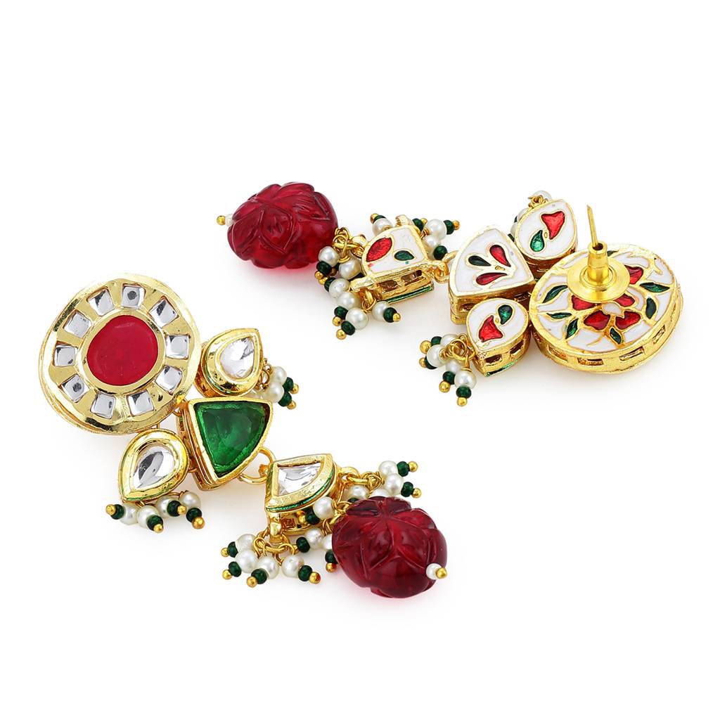 Maharani Multi Kundan Choker With Earrings : RSA22-14