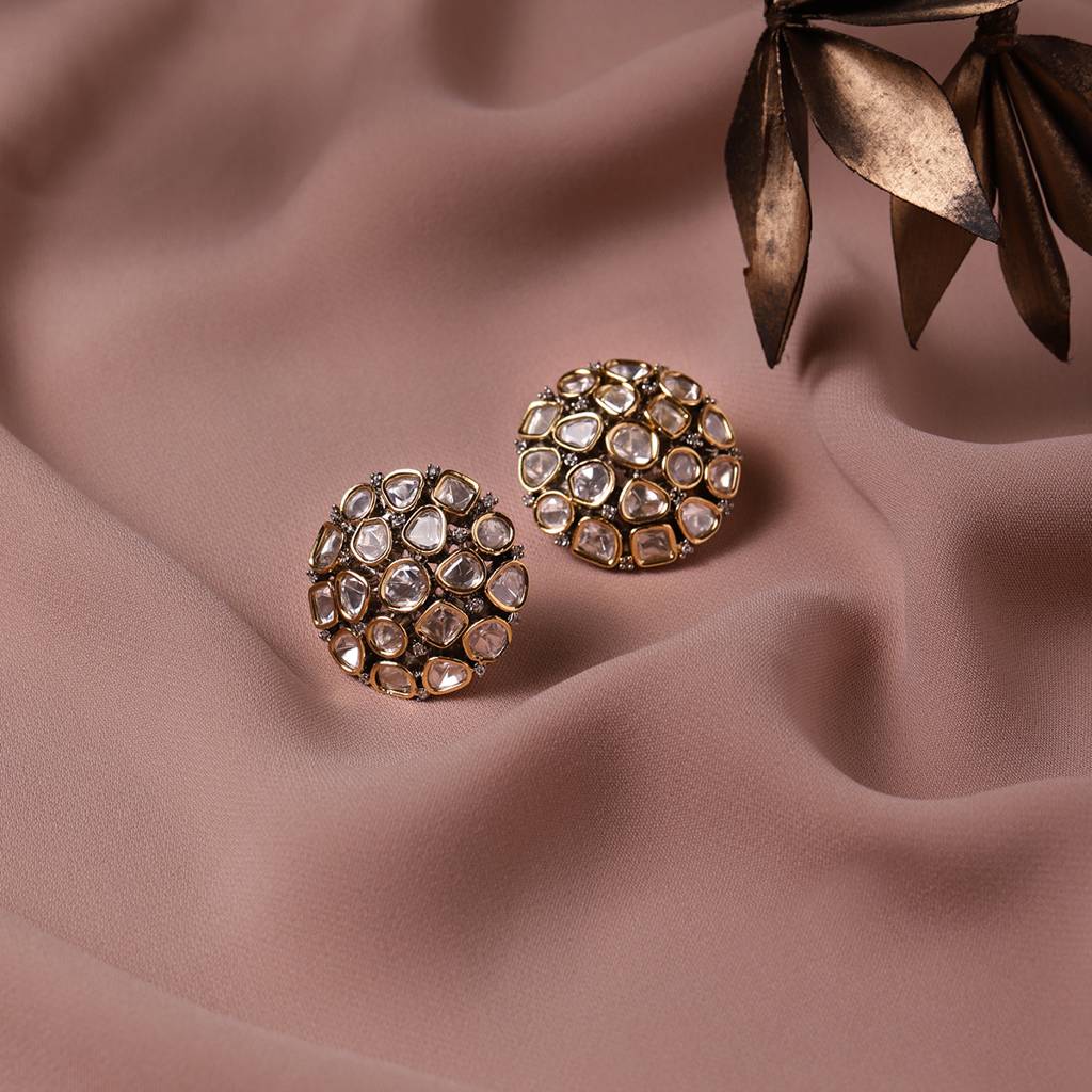 Over Sized Kundan Studs : RSA22-17