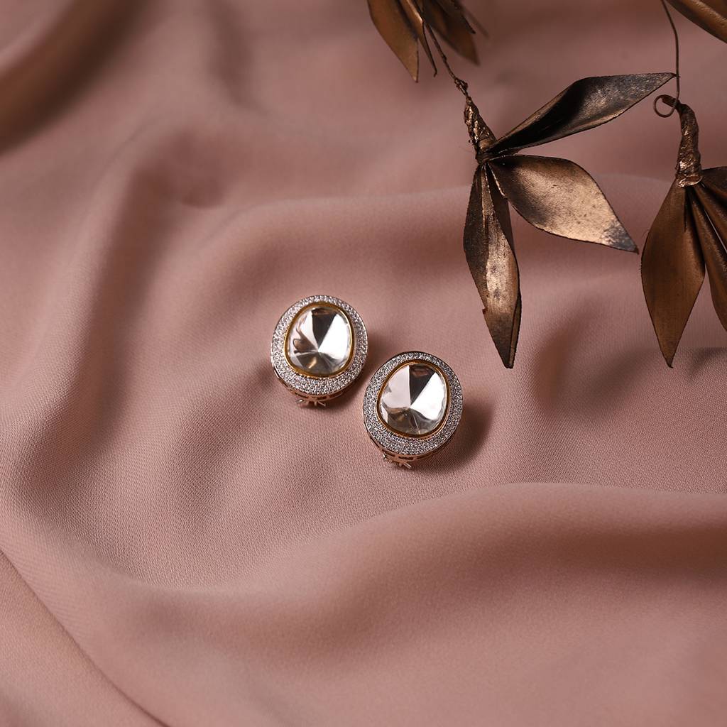 Diamond & Semi Precious Stone Oversized Studs : RSA22-23