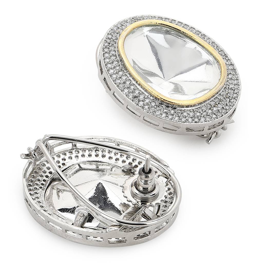 Diamond & Semi Precious Stone Oversized Studs : RSA22-23