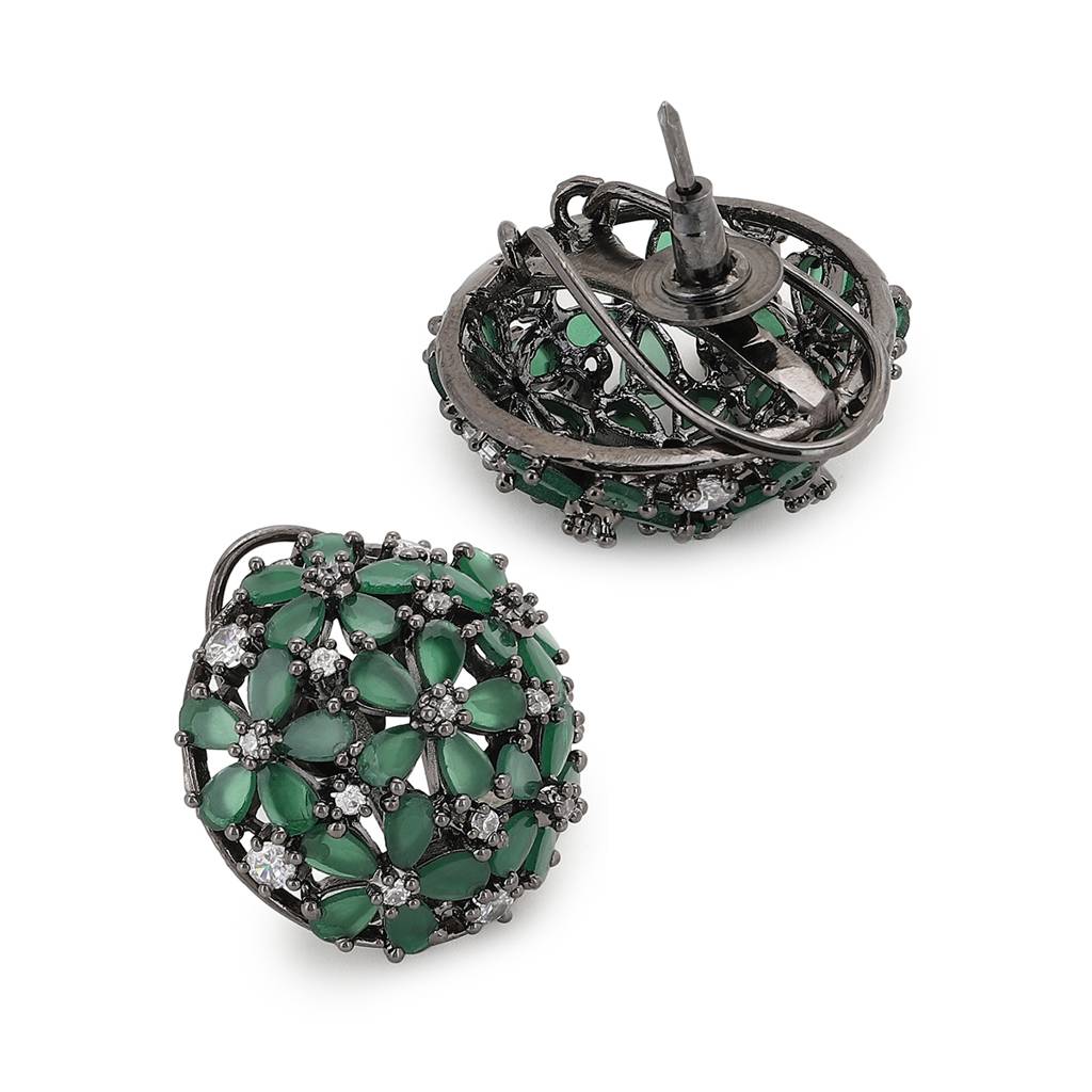 Diamond & Green Stone Earrings : RSA22-27