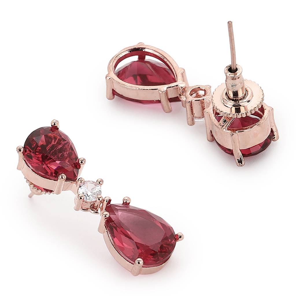 Maroon Stone Earrings : RSA22-46