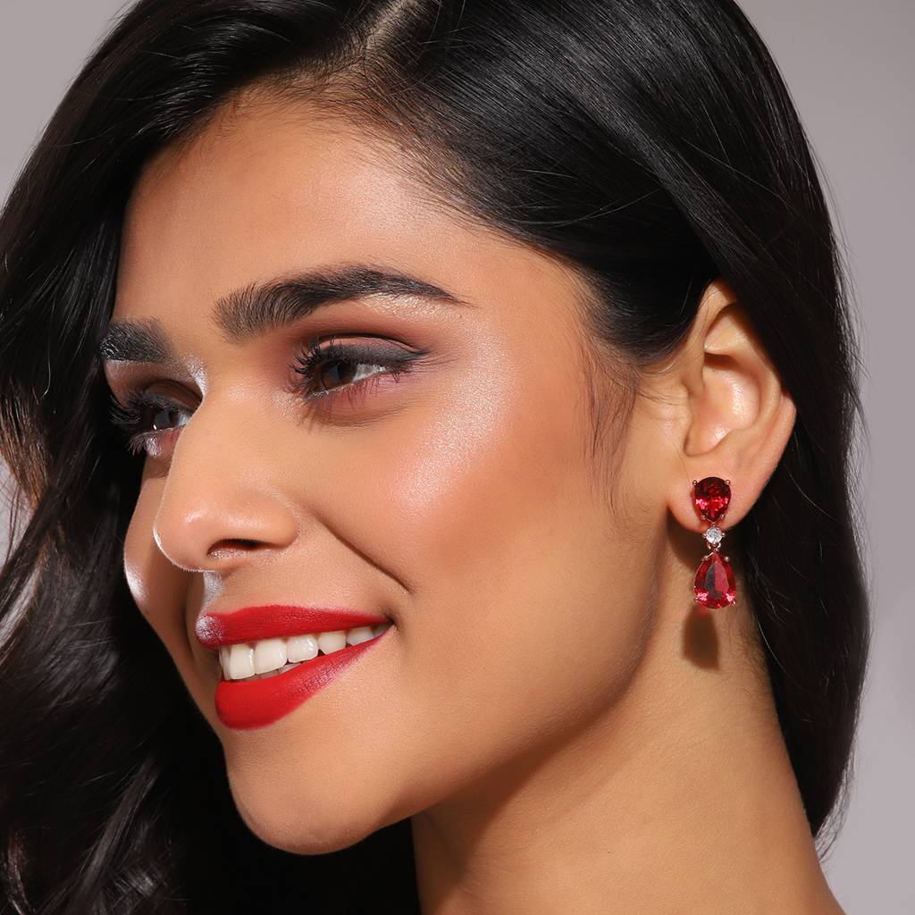 Maroon Stone Earrings : RSA22-46
