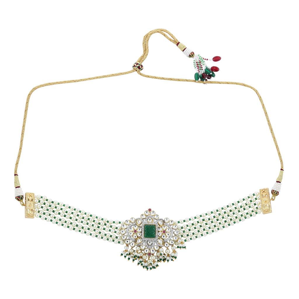 Green Stone Kundan Choker : RSA22-4