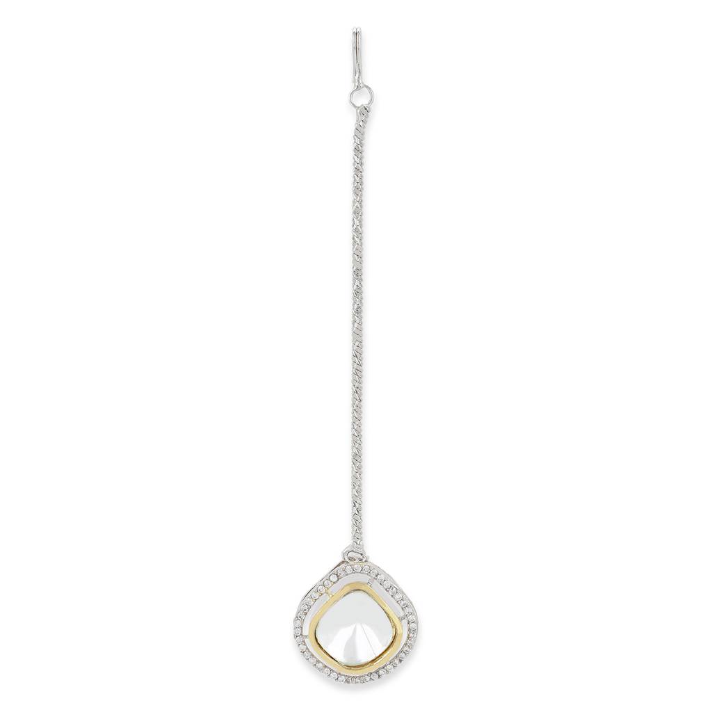Silver Kundan Maang Tikka : RSA22-52