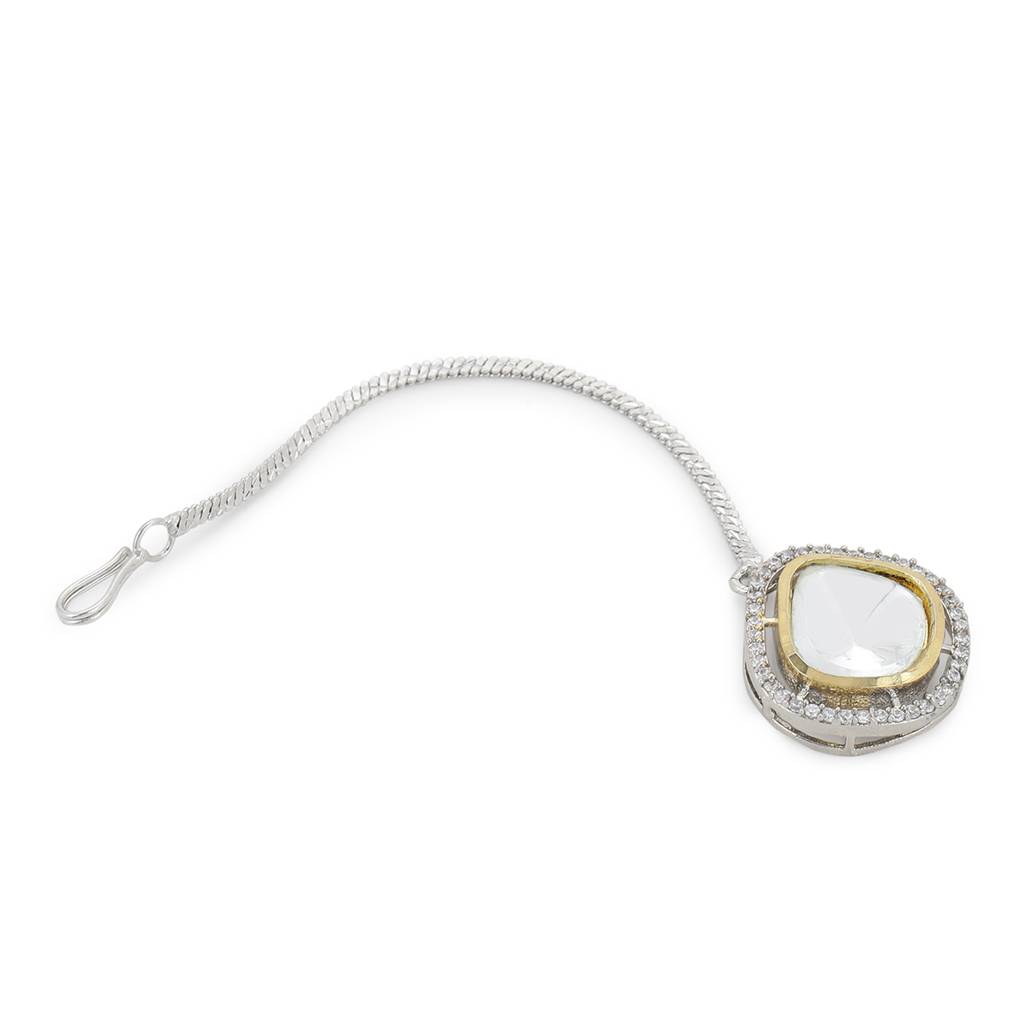 Silver Kundan Maang Tikka : RSA22-52