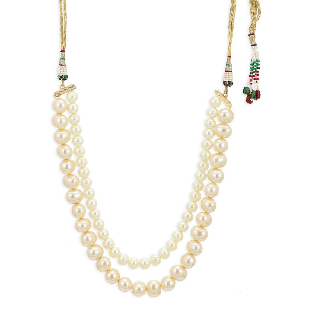 Layered Cream Pearl Neckpiece : RSA22-9