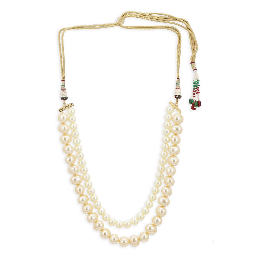 Layered Cream Pearl Neckpiece : RSA22-9