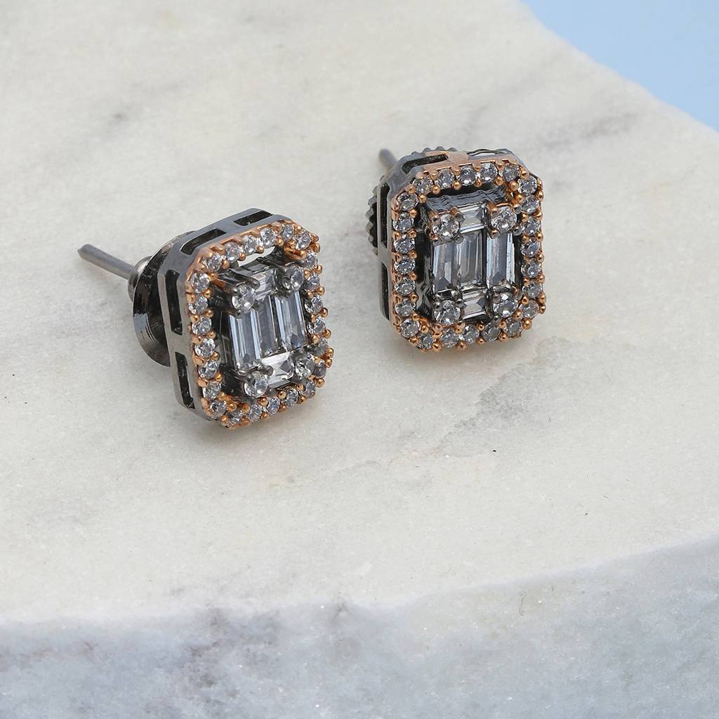 Rose Gold Diamond Studs : RSFEB24-12