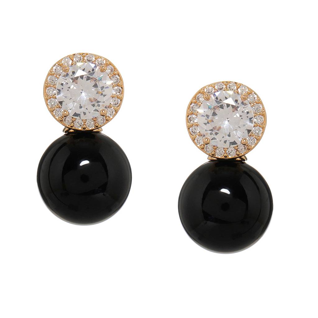 Diamond Studs With Black Drop : RSFEB24-18