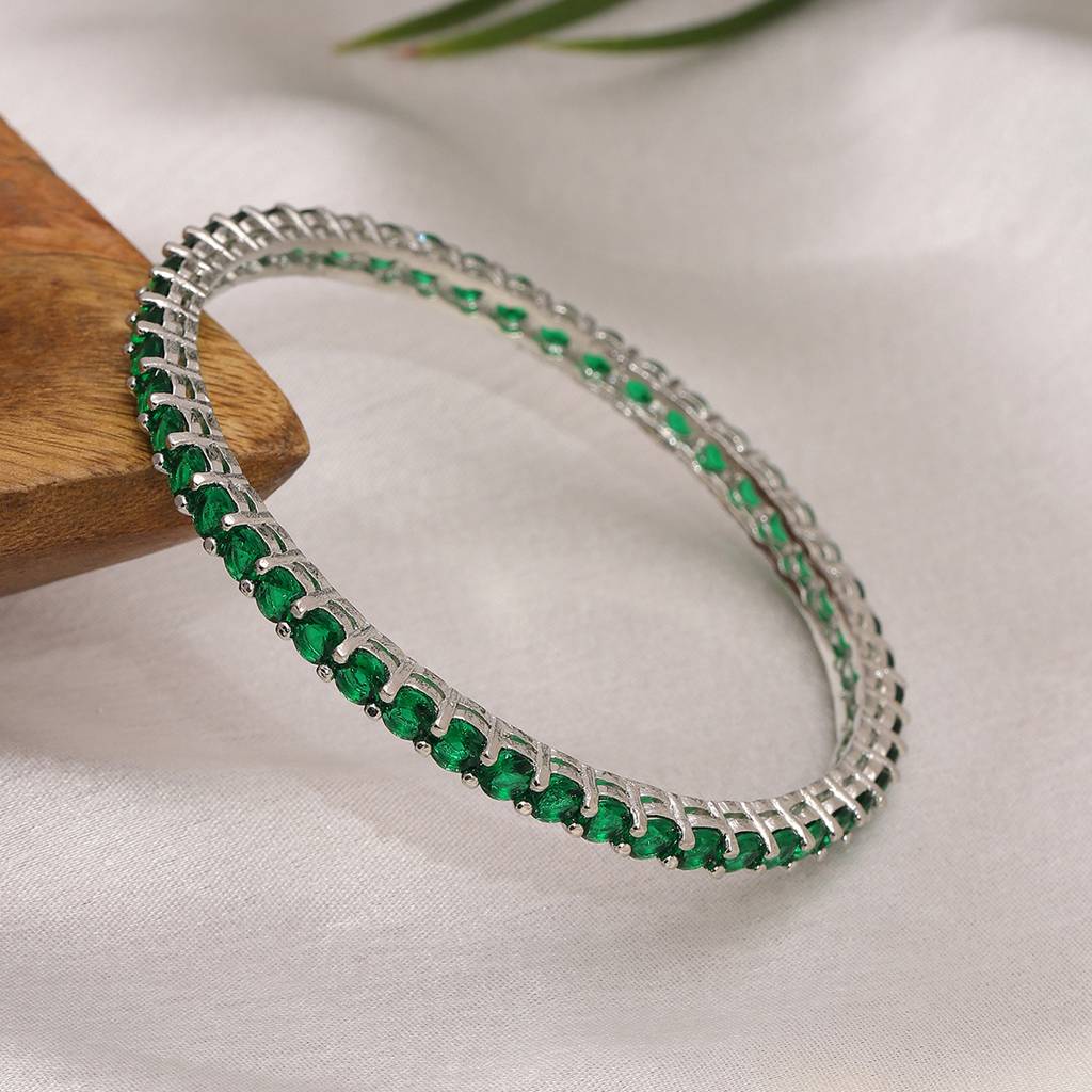 Green Stone Bangle : RSFEB24-7