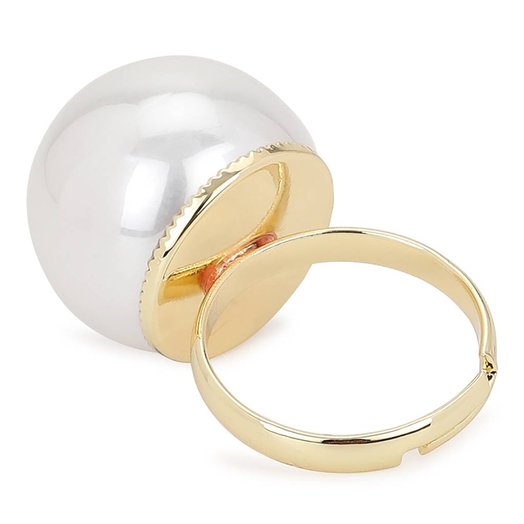 White Pearl Adjustable Ring : RSJULY22-11