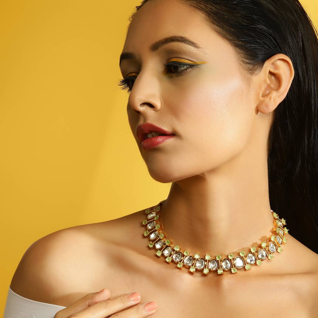 Moissanite & Green Stone Necklace | Moissanite & Green Stone Necklace ·  Eternz