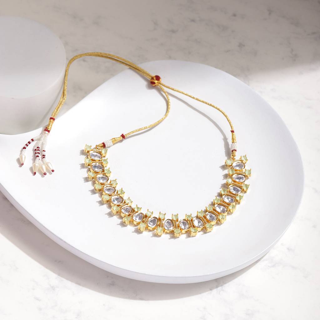 Moissanite & Green Stone Necklace : RSJULY22-21