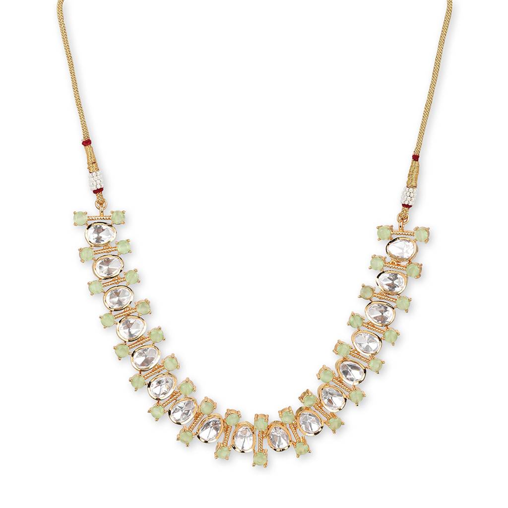 Moissanite & Green Stone Necklace : RSJULY22-21