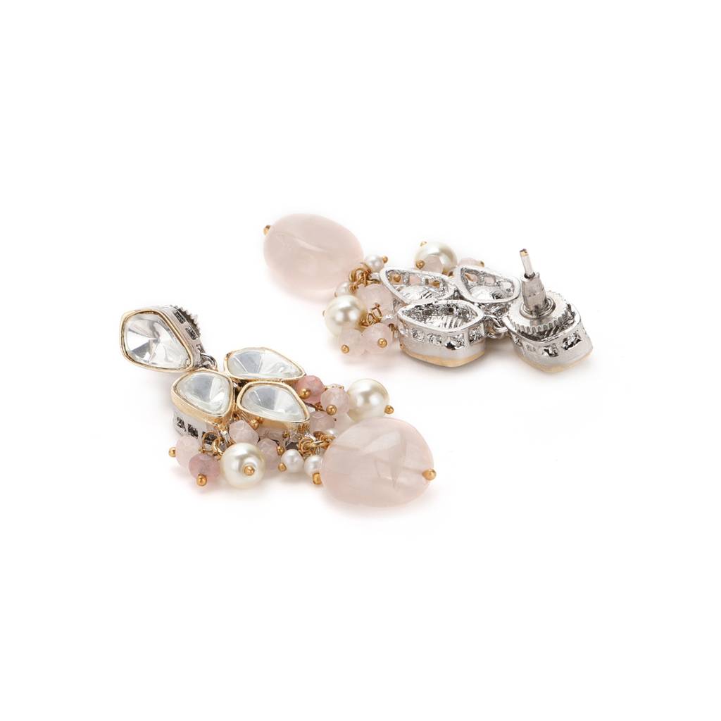 Blush Pink Kundan Choker With Earrings : RSJULY22-3