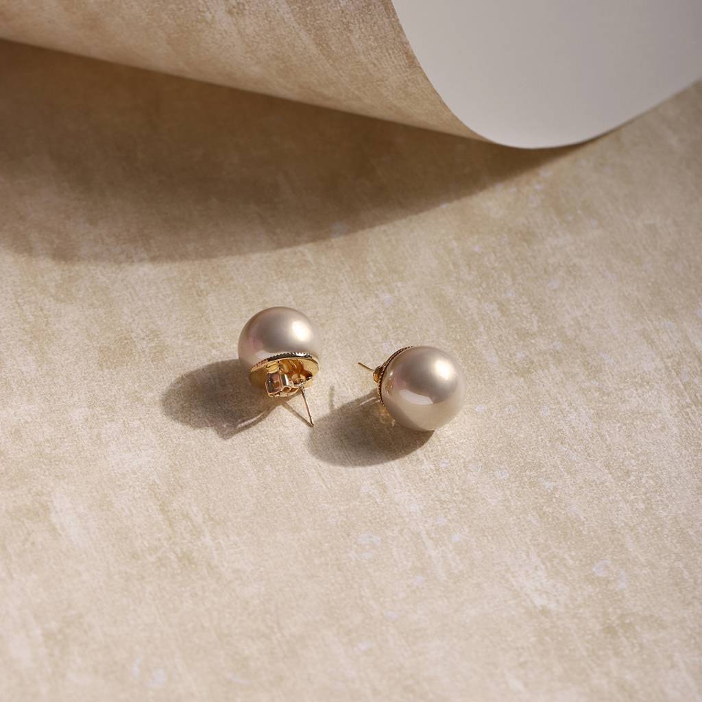 Grey Shine Pearl Studs : RSJULY22-64