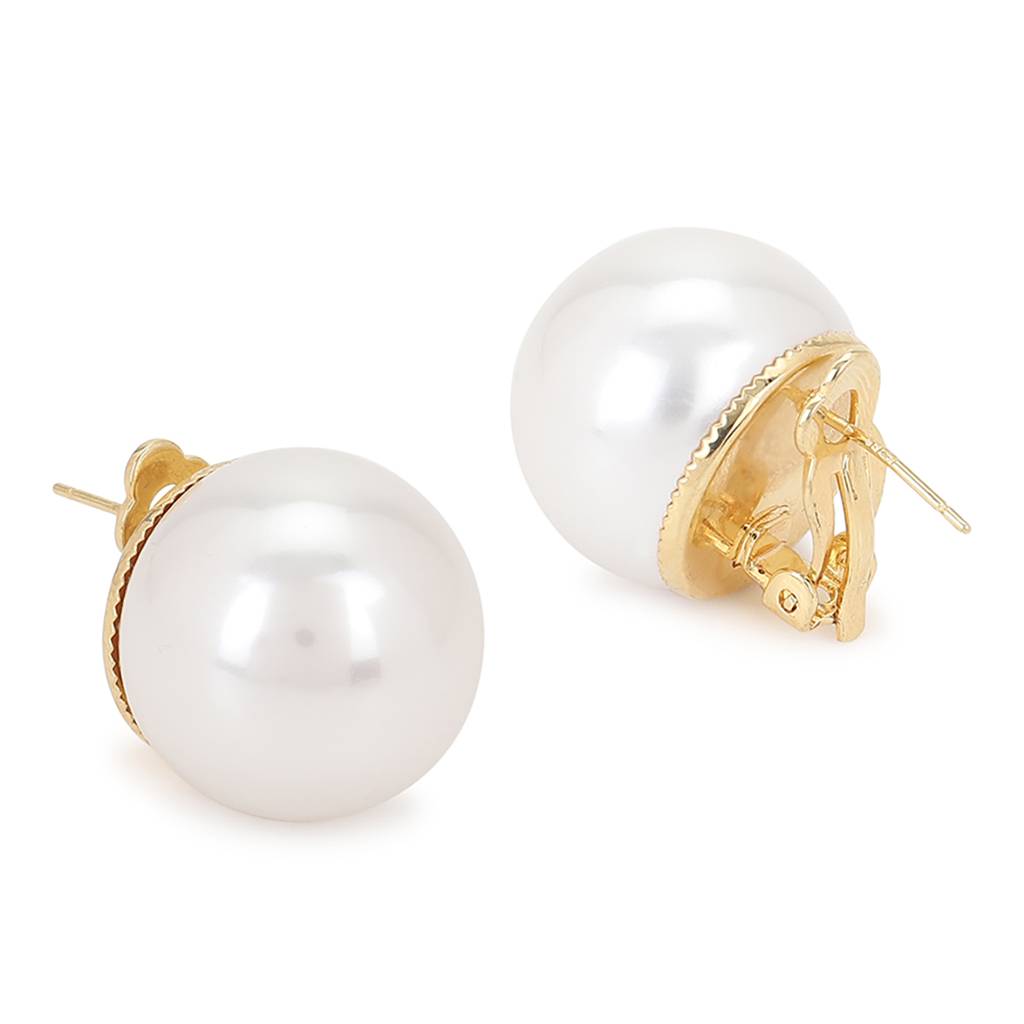 Pearl White Shine Studs : RSJULY22-67