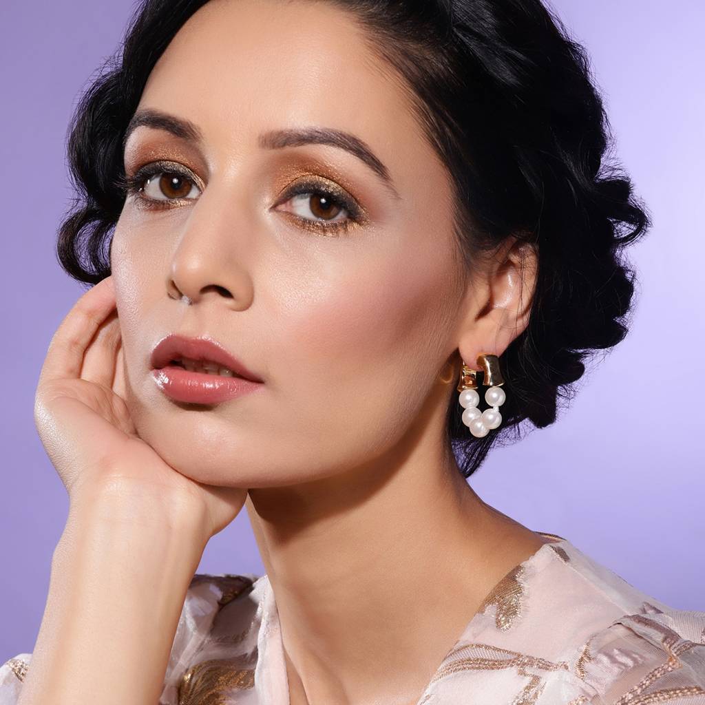 Hoop Pearl Earrings : RSJULY22-73