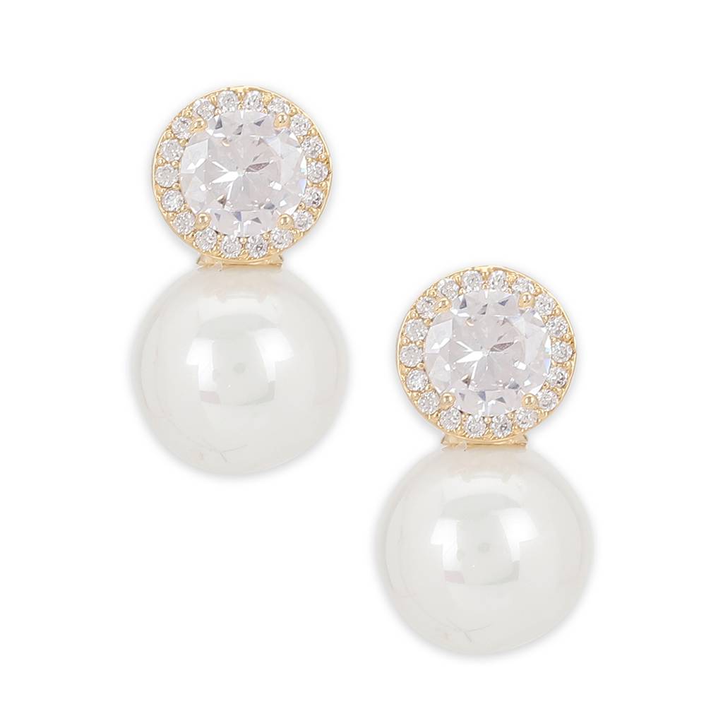 Diamond Pearl Earrings : RSJULY22-84