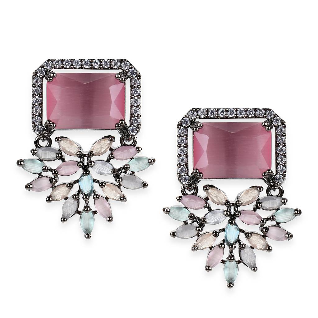 Blush Pink Stone Earrings : RSMAY22-20